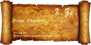 Kopp Zsanett névjegykártya